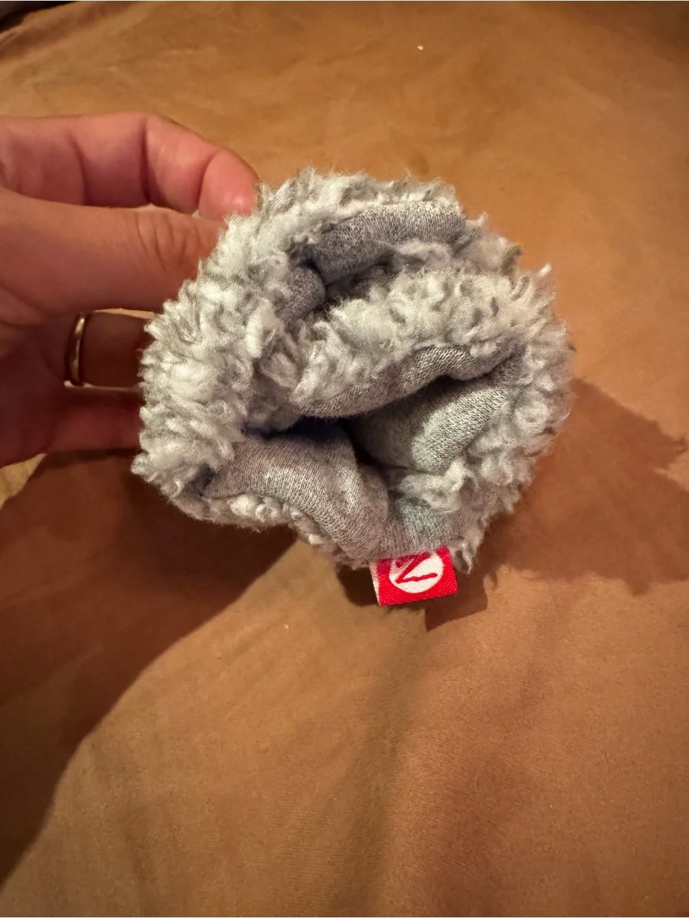 Zutano Plush Gray Baby Walker Shoes